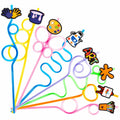 SODWINCO 24PCS Art Drinking Crazy Straws Kids Birthday Party Supplies Multicolor by Deal US
