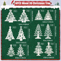 MoDooris 24Pcs White Wooden Christmas Tree Tabletop Decor Rustic Xmas by Deal US