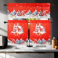 aiwkjdns 3 Piece Christmas Kitchen Window Curtains Set Red Rayon 27.5x36 in by Deal US
