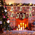 KINNJAS Merry Christmas Burlap Sock Banner 28 Piece Cotton Decoration by Deal US