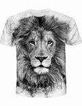 Wuiliy 3D Pattern T Shirt for Men Casual Printed Short Sleeve Animal Graphic Tee by Deal US