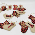 KINNJAS Merry Christmas Burlap Sock Banner 28 Piece Cotton Decoration by Deal US