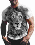 Wuiliy 3D Pattern T Shirt for Men Casual Printed Short Sleeve Animal Graphic Tee by Deal US