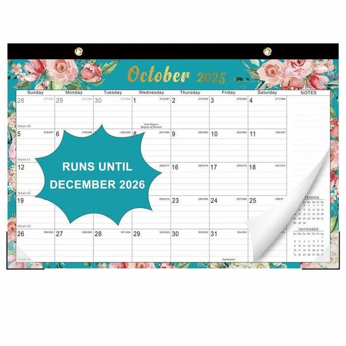 Lbylyhxc 2025 18-Month Desk Calendar Flowers 17x12 inches by Deal US