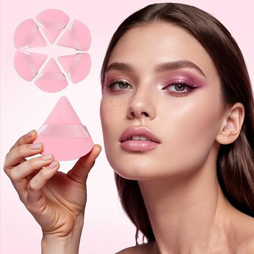 PAGOCI 6pcs Powder Puff Triangle Velour Makeup Sponges Pink Foundation Blender by Deal US