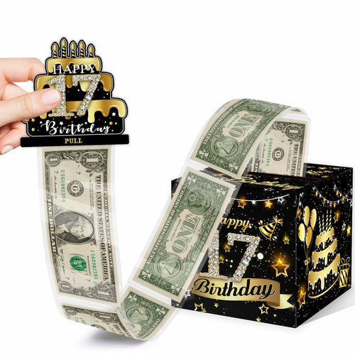 Toerifer Money Box Birthday Gift Black Gold 17th Birthday 35 Bags Size One Size by Deal US
