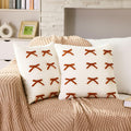Newwiee Boho Decorative Throw Pillow Covers 18x18 White 2pcs by Deal US