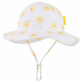 Huuflyty Baby Girl Adjustable Sun Hat Wide Brim UPF 50+ Floral Khaki Size 6-24M by Deal US