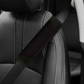 MVJAA Carbon Fiber Leather Seat Belt Covers, Thickening Pad, 2 Pack Black by Deal US