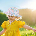 Huuflyty Baby Girl Adjustable Sun Hat Wide Brim UPF 50+ Floral Khaki Size 6-24M by Deal US