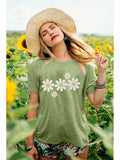 LUKYCILD Daisy Graphic Short Sleeve Summer Shirt Top Green Size M by Deal US