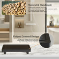 ZGO Small Counter Set of 2 Decorative Vanity Tray Wooden Soap Holder Black by Deal US