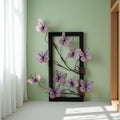 HMKAIJUFUL Handmade Butterfly Wall Art Wood Frame Blue Purple 16x8in by Deal US