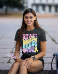 FAYALEQ Suicide Awareness Women Shirt Dark Grey Letter Print Size L by Deal US