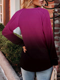 StunShow Womens Long Sleeve Tunic Top Crewneck Gradient Rose Size L by Deal US