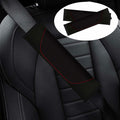 MVJAA Carbon Fiber Leather Seat Belt Covers, Thickening Pad, 2 Pack Black by Deal US