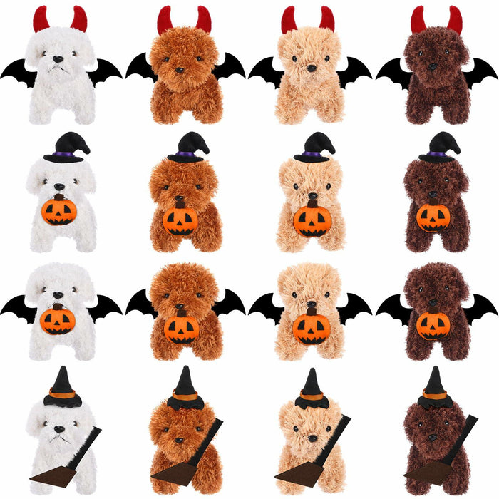 Vinsot Halloween Mini Dog Plush Toys 16pcs Bat Pumpkin 4" White Apricot Brown by Deal US