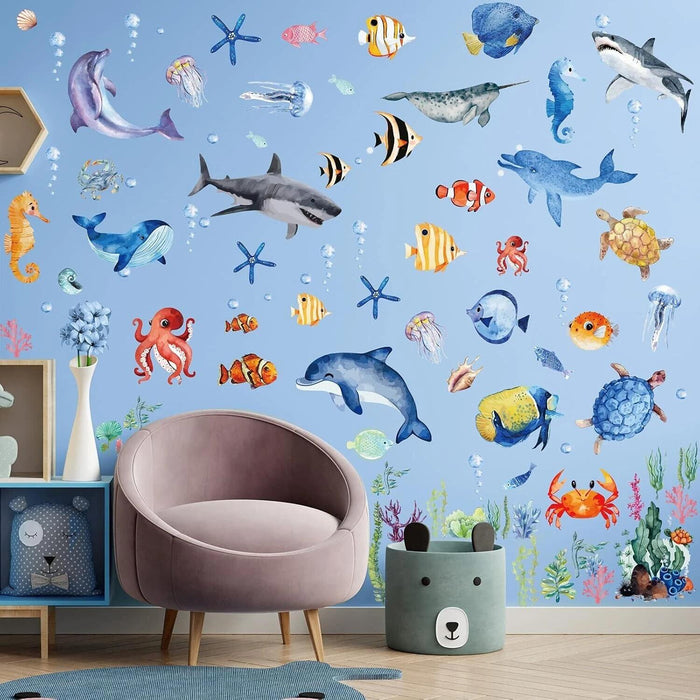 SIKERIC Under The Sea Wall Decals Ocean Animals Nursery Decor Vinyl Art Deco by Deal US