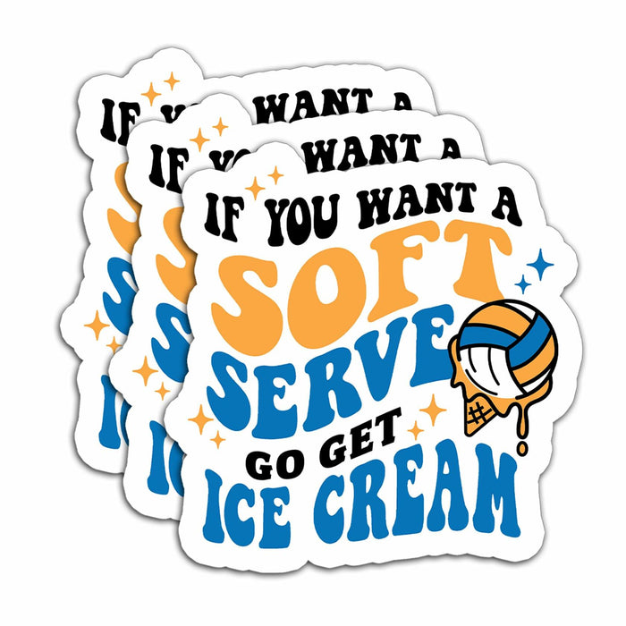 HYKADEUS Funny Volleyball Stickers Motivational Decal 3"x2.9" 3Pcs Vinyl by Deal US