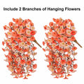 HyeFlora 2PCS Faux Fall Hanging Flowers Plants UV Resistant Orange+Light Orange by Deal US