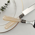 CATHYLIN Wedding Cake Knife & Server Set, Italian Style, 2 pcs, Yellow by Deal US