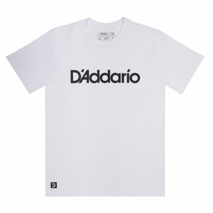 D'Addario Logo T-Shirt White Black Size Small by Deal US