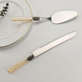 CATHYLIN Wedding Cake Knife & Server Set, Italian Style, 2 pcs, Yellow by Deal US