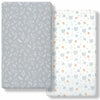 FHMJYH 2PC Super Soft Stretch Knit Crib Sheet Set Microfiber 52x28 Brown Beige
