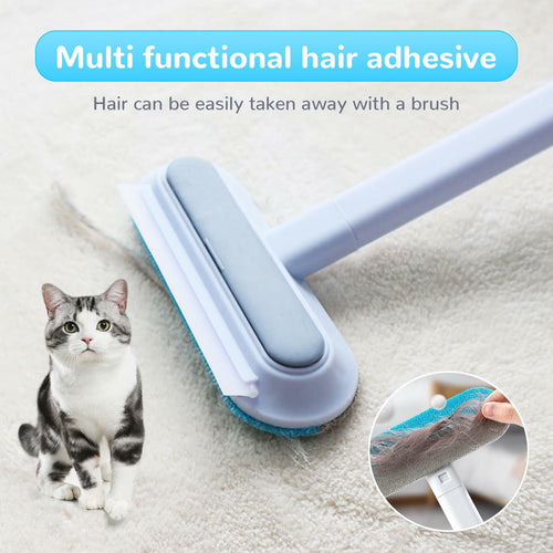 Generic Pet Hair Remover Glove 4-in-1 Brush 17in Handle Black Ergonomic Grip by Deal US