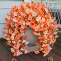 HyeFlora 2PCS Faux Fall Hanging Flowers Plants UV Resistant Orange+Light Orange by Deal US