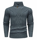 SAVKOOV Men's Shawl Collar Cable Knit Pullover Sweater Deep Gray Size 3X-Large by Deal US