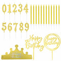 Chanseen 25Pcs Gold Birthday Candle Set Number 0-9 Metallic Long Thin by Deal US