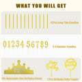 Chanseen 25Pcs Gold Birthday Candle Set Number 0-9 Metallic Long Thin by Deal US