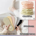 CHUNFO Womens No Show Socks Antislip Seamless Cushioned 5 Pairs Size 5.5-10 by Deal US