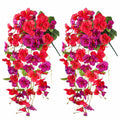 Ivydale Artificial Hibiscus Hanging Flowers UV Resistant Outdoor 2pcs Fuchsia by Deal US