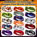 JaGely 16 Pcs Halloween Elastic Headbands Colorful Cartoon Non Slip by Deal US