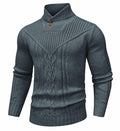 SAVKOOV Men's Shawl Collar Cable Knit Pullover Sweater Deep Gray Size 3X-Large by Deal US
