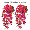 Ivydale Artificial Hibiscus Hanging Flowers UV Resistant Outdoor 2pcs Fuchsia by Deal US