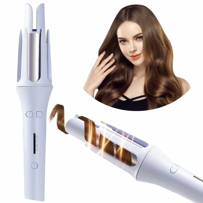 FOUYIN Auto Hair Curler 1 Inch 4 Temp Fast Heating Dual Voltage Blue by Deal US