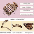 6Pcs Flat Square Leopard Hair Clips Large Claw Clips Non Slip Strong Hold by Deal US