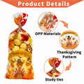 QOIUSO 100PCS Thanksgiving Treat Bags with 110 Twist Ties Pumpkin Leaf by Deal US