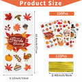 QOIUSO 100PCS Thanksgiving Treat Bags with 110 Twist Ties Pumpkin Leaf by Deal US