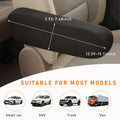 Kewucn 2PCS Car Front Seat Armrest Covers Elastic Fabric Universal Black by Deal US