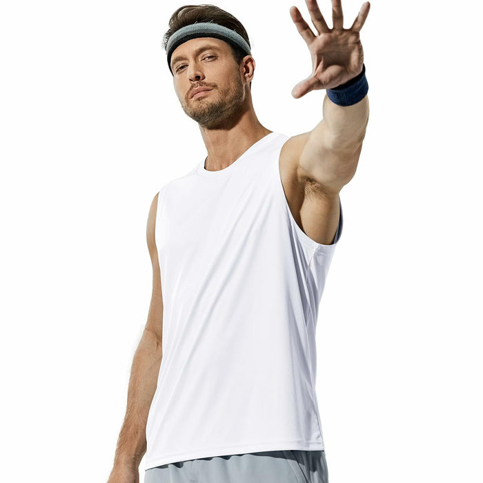 Haimont Men's Dry Fit UPF 50 Sleeveless Muscle Tank Top White Size XL by Deal US