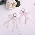 ICFIRSION Pearl Bow Keychain for Women Coquette Purse Bag Charm Style1 by Deal US