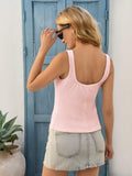Women's MAOECO Ribbed Tank Top Sleeveless Henley Button Down Slim Fit by Deal US