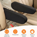 Kewucn 2PCS Car Front Seat Armrest Covers Elastic Fabric Universal Black by Deal US