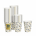 PAW 50-Pack 8.5oz Disposable Paper Cups Gold Confetti Hot & Cold Party Cups by Deal US
