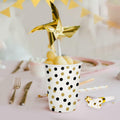 PAW 50-Pack 8.5oz Disposable Paper Cups Gold Confetti Hot & Cold Party Cups by Deal US