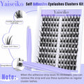 Yaiseiko Self-Adhesive Manga Lash Clusters 120pcs 8-16mm No Glue Kit by Deal US